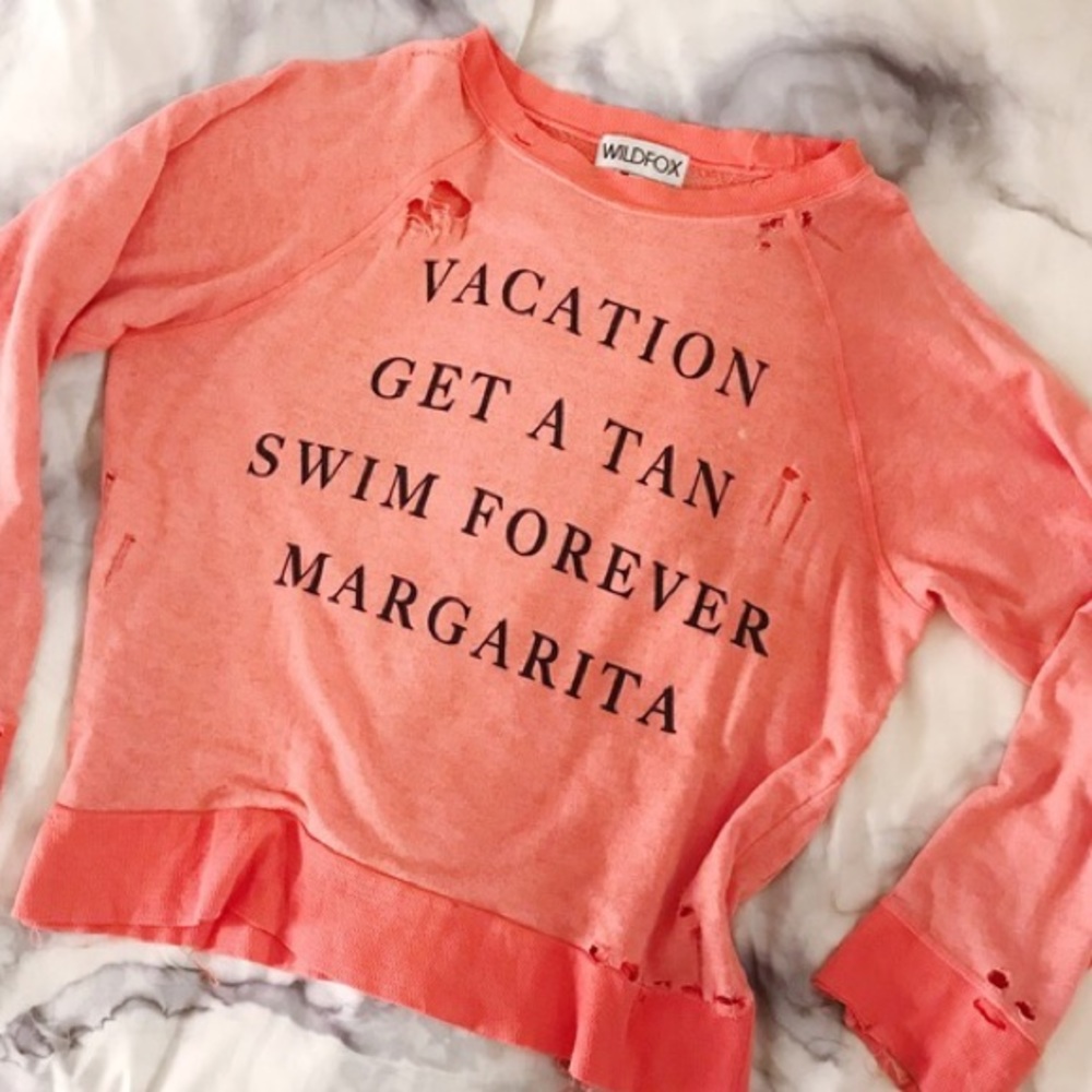 Wild fox coral vintage sweater